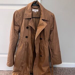 Liz Lange maternity Tan Double-Breasted Trench Coat